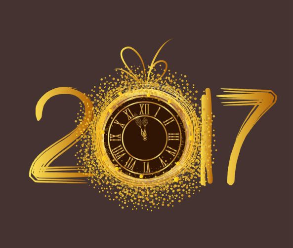 58174126 - happy new year 2017 - old clock